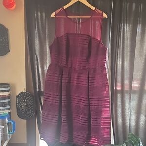 Torrid Burgandy Sleeveless Skater Dress For a Night Out